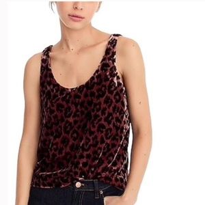 J.Crew Always Rose Leopard Animal Print Velvet Tank